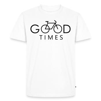 Good times with Bicycle Bike ride Fahrrad - Männer Premium Bio T-Shirt - Weiß - Vorne - Nico (187cm)