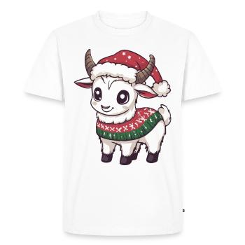 Bande dessinée de Noël Chèvre de montagne - T-shirt Premium bio Homme - blanc - Devant - Nico (187cm)