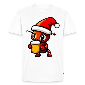 Ant Beer Xmas Christmas - Men's Premium Organic T-Shirt - white - Front - Nico (187cm)