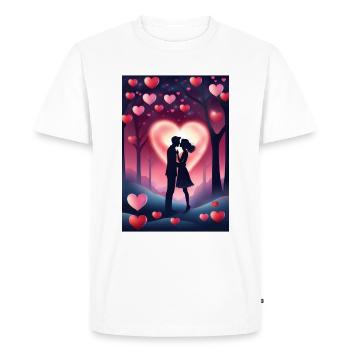 Baiser de la Saint-Valentin - T-shirt Premium bio Homme - blanc - Devant - Nico (187cm)