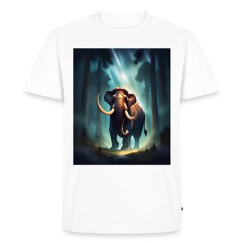 Mammoth in a forest - Men's Premium Organic T-Shirt - white - Front - Nico (187cm)