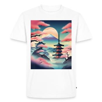 Belle vue japonaise - T-shirt Premium bio Homme - blanc - Devant - Nico (187cm)