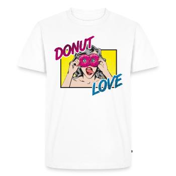 donut love - T-shirt Premium bio Homme - blanc - Devant - Nico (187cm)