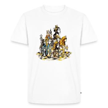 Déesses échiquéenne - T-shirt Premium bio Homme - blanc - Devant - Nico (187cm)