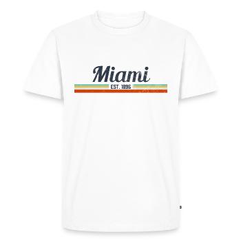 Miami Florida Vintage - Männer Premium Bio T-Shirt - Weiß - Vorne - Nico (187cm)