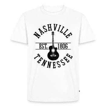 Nashville Tennessee - Country Music Guitare - T-shirt Premium bio Homme - blanc - Devant - Nico (187cm)