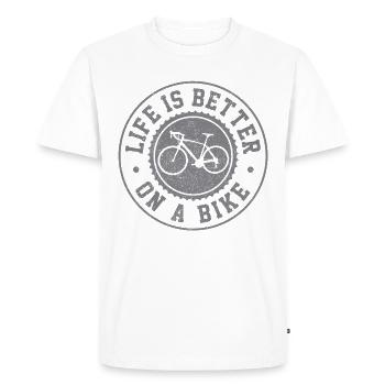 Vélo de route vélo cadeau cycliste - T-shirt Premium bio Homme - blanc - Devant - Nico (187cm)