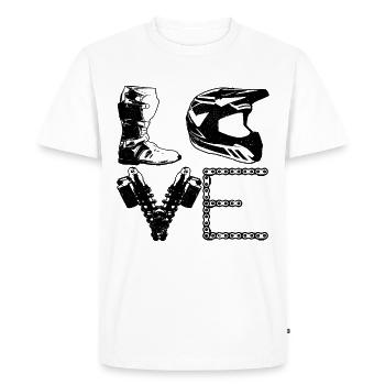 Motocross LOVE MX Enduro Moto Biker Cadeau - T-shirt Premium bio Homme - blanc - Devant - Nico (187cm)