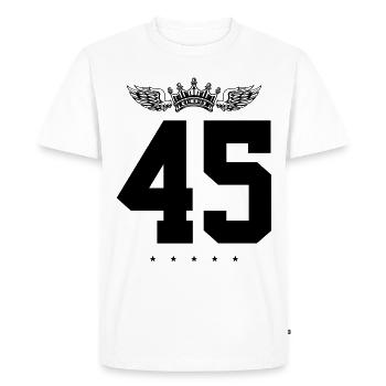 45 Number crown - Men's Premium Organic T-Shirt - white - Front - Nico (187cm)