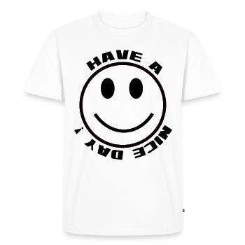Ayez une belle journée - émotion - T-shirt Premium bio Homme - blanc - Devant - Nico (187cm)