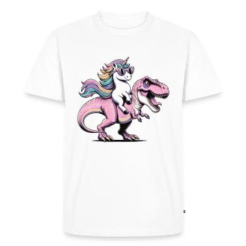 Licorne Dinosaure Créature Fantastique Cadeau - T-shirt Premium bio Homme - blanc - Devant - Nico (187cm)