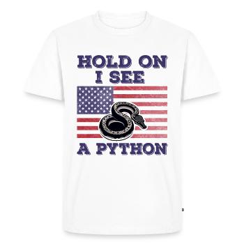 Python Drapeau Américain Cadeau Original Drôle - T-shirt Premium bio Homme - blanc - Devant - Nico (187cm)