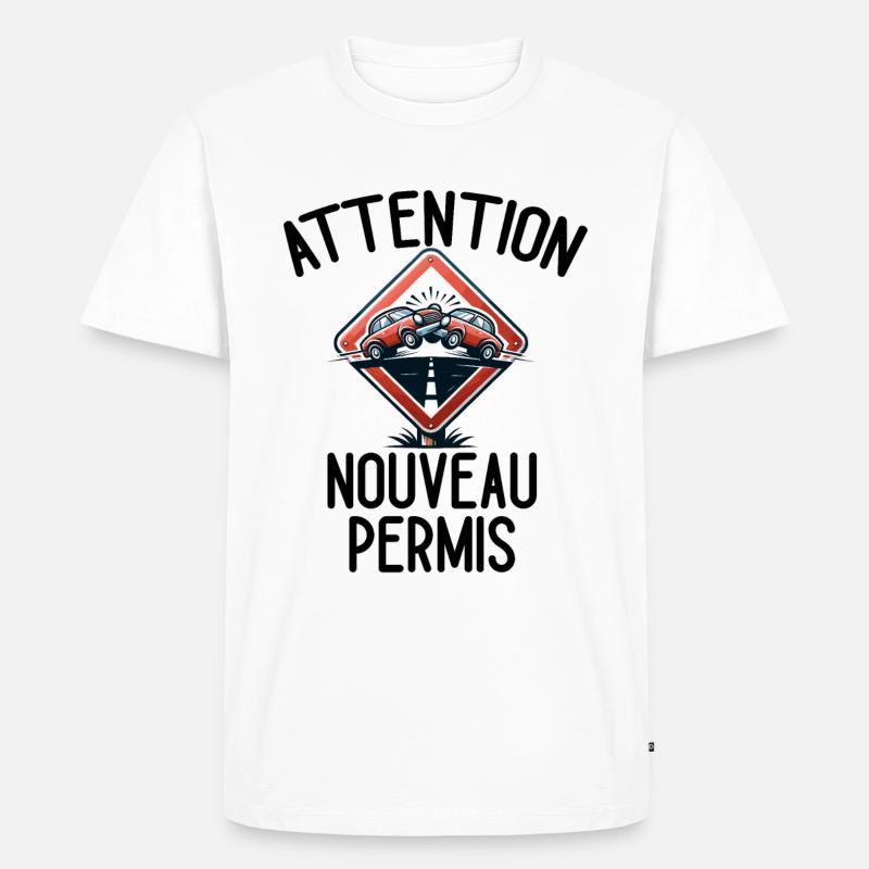 Führerschein Geschenkidee Humor Fahrschule - Männer Premium Bio T-Shirt - Weiß