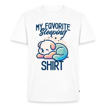 Chien Sommeil Humour Cadeau Pyjama Flemme - T-shirt Premium bio Homme - blanc - Devant - Nico (187cm)