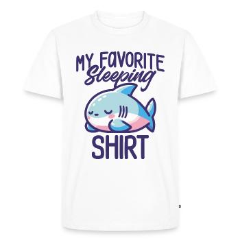 Shark Sleep Humor Gift Pajamas Lazy - Men's Premium Organic T-Shirt - white - Front - Nico (187cm)