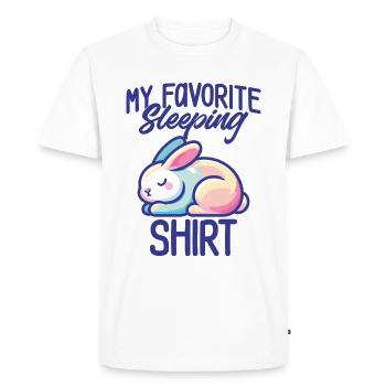 Bunny Sleep Humor Gift Pajamas Lazy - Men's Premium Organic T-Shirt - white - Front - Nico (187cm)
