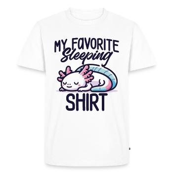 Axolotl Sleep Humor Gift Pajamas Lazy - Men's Premium Organic T-Shirt - white - Front - Nico (187cm)