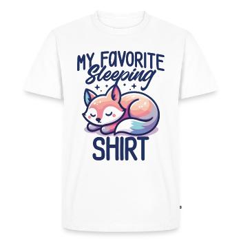 Fox Sleep Humor Gift Pajamas Lazy - Men's Premium Organic T-Shirt - white - Front - Nico (187cm)