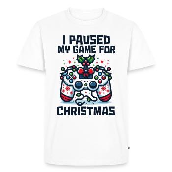 Game on Break for Christmas Gift Humor Geek - Men's Premium Organic T-Shirt - white - Front - Nico (187cm)