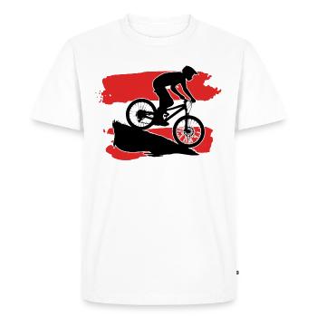 Austria Flag Downhill Biker - Men's Premium Organic T-Shirt - white - Front - Nico (187cm)