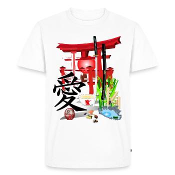Japon - T-shirt Premium bio Homme - blanc - Devant - Nico (187cm)