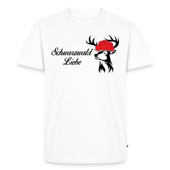 Schwarzwald Liebe Bollenhut Hirsch - Männer Premium Bio T-Shirt - Weiß - Vorne - Nico (187cm)