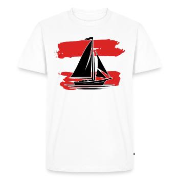 Austria Flag Sailboat - Men's Premium Organic T-Shirt - white - Front - Nico (187cm)
