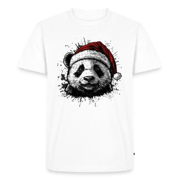 Panda de Noël - T-shirt Premium bio Homme - blanc - Devant - Nico (187cm)