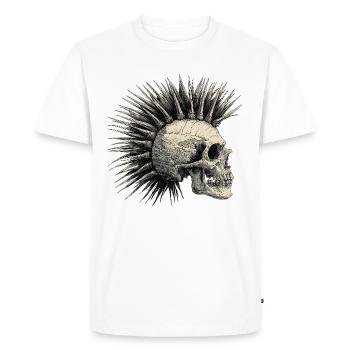 Horreur Punk Zombie Mohawk - T-shirt Premium bio Homme - blanc - Devant - Nico (187cm)