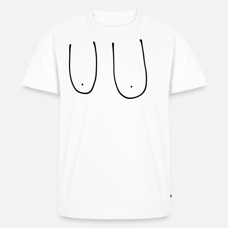 boobs - Männer Premium Bio T-Shirt - Weiß