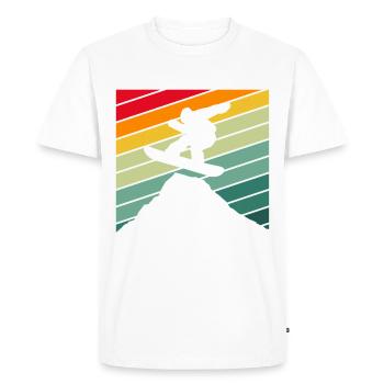 Snowboard Saying – Don't Follow Me - Men's Premium Organic T-Shirt - white - Front - Nico (187cm)