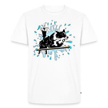 border collie agility splash - Men's Premium Organic T-Shirt - white - Front - Nico (187cm)