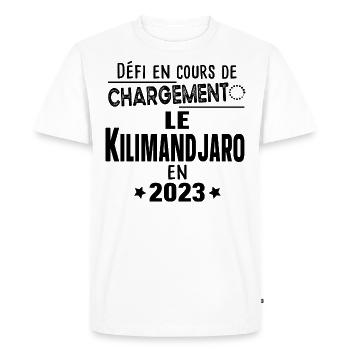 2023 Kilimandjaro Montagne Tanzanie Afrique - T-shirt Premium bio Homme - blanc - Devant - Nico (187cm)