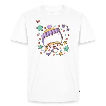 Festive penguin bubble head cutie - Men's Premium Organic T-Shirt - white - Front - Nico (187cm)