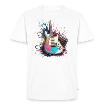 Guitare électrique inclinée - T-shirt Premium bio Homme - blanc - Devant - Nico (187cm)