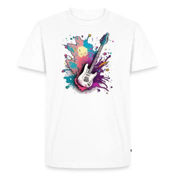 Bass Guitar explosion - Men's Premium Organic T-Shirt - white - Front - Nico (187cm)