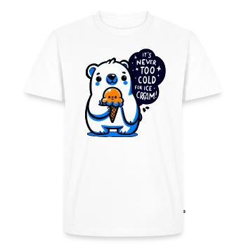 It is never too cold for icecream - Men's Premium Organic T-Shirt - white - Front - Nico (187cm)