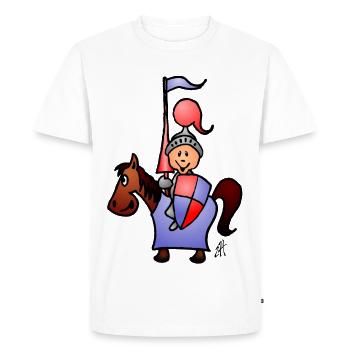 Medieval Knight and Horse Illustration - Men's Premium Organic T-Shirt - white - Front - Nico (187cm)