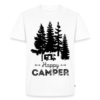 Happy Camper Camping Holiday Nature Freedom Nature - Men's Premium Organic T-Shirt - white - Front - Nico (187cm)