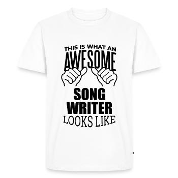 Auteur-compositeur Auteur-compositeur Auteur-compositeur - T-shirt Premium bio Homme - blanc - Devant - Nico (187cm)