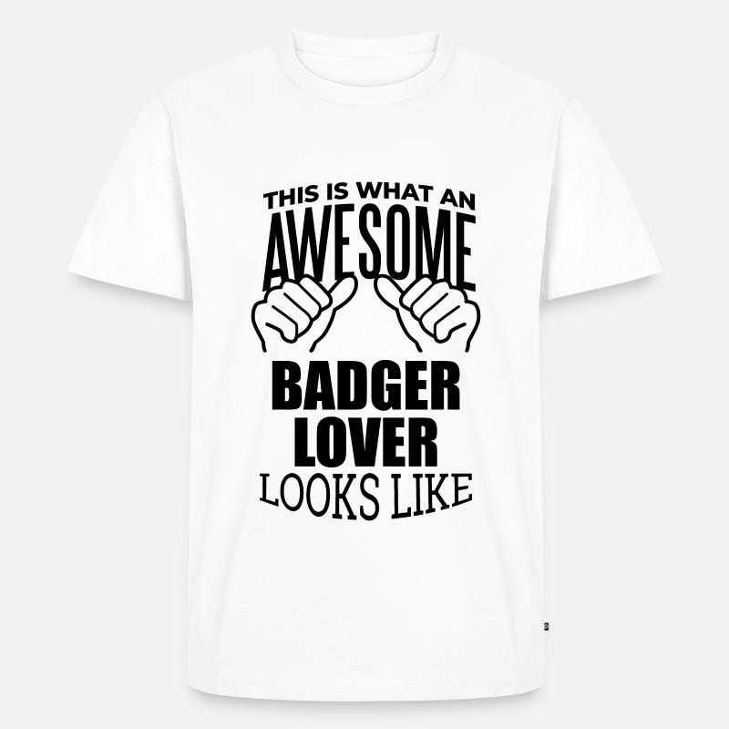 Dachs - Männer Premium Bio T-Shirt - Weiß