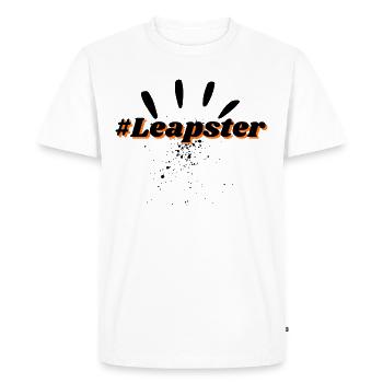 Hash tag Slogan Leapster - T-shirt Premium bio Homme - blanc - Devant - Nico (187cm)
