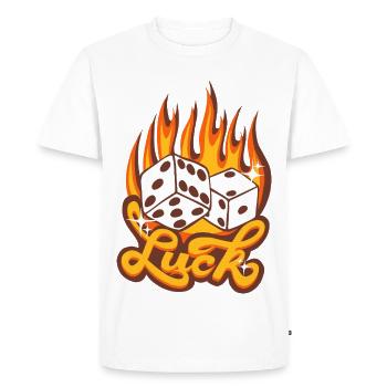 Luck – Fiery Cube Lucky Design - Men's Premium Organic T-Shirt - white - Front - Nico (187cm)