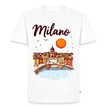 Milan Skyline – Italy's fashion and design metropolis - Men's Premium Organic T-Shirt - white - Front - Nico (187cm)