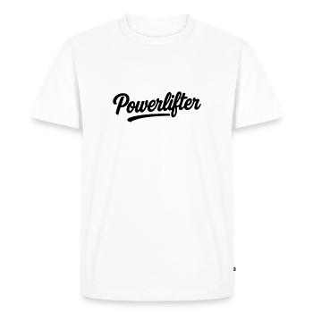 Powerlifter - Men's Premium Organic T-Shirt - white - Front - Nico (187cm)