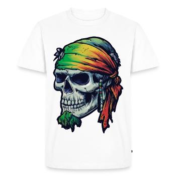 Bandana crâne arc-en-ciel vif - T-shirt Premium bio Homme - blanc - Devant - Nico (187cm)