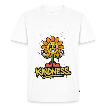 Tuez-les avec gentillesse – souriez simplement - T-shirt Premium bio Homme - blanc - Devant - Nico (187cm)