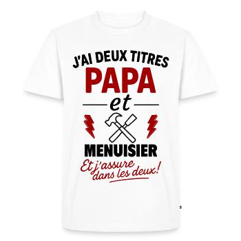 Papa Carpenter Father's Day Gift - Men's Premium Organic T-Shirt - white - Front - Nico (187cm)