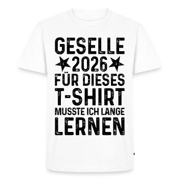 T-shirt Journeyman 2026 cadeau Long Learning Grunge - T-shirt Premium bio Homme - blanc - Devant - Nico (187cm)