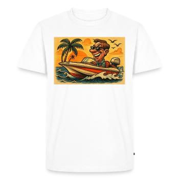 Bateau rapide - T-shirt Premium bio Homme - blanc - Devant - Nico (187cm)